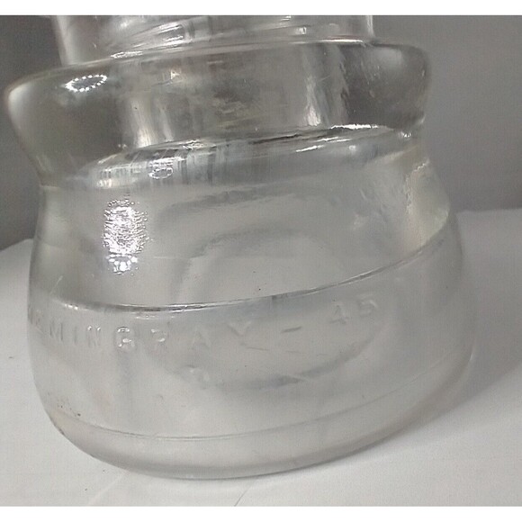 Vintage Hemingray #45 Made in USA 17-41 Clear Glass Insulator read description - Picture 7 of 10